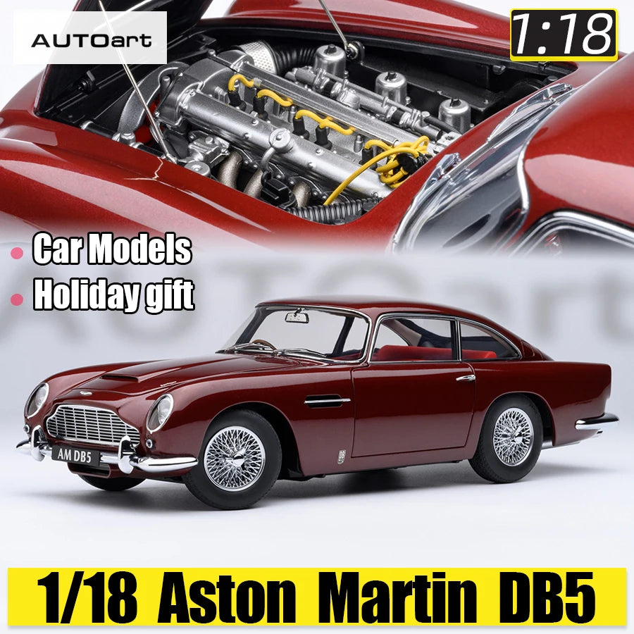 Autoart 1/18 ASTON MARTIN DB5  ABS 007/Goldfinger Bond , door full open sports car model static decoration collection