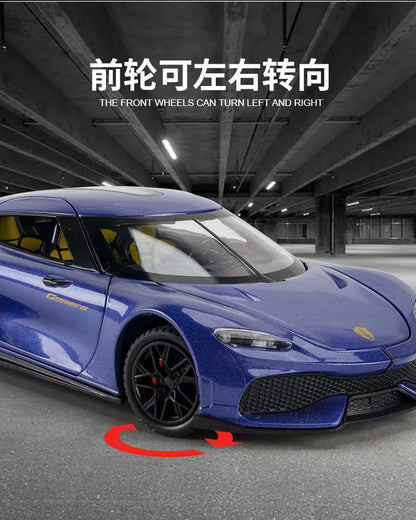 Koenigsegg Gemera 1:24 Car Alloy Diecast Model Collect Hobby Model Ornaments Gift For Friend Pull Back Toy New Style Sports Car