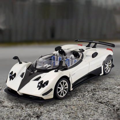 Simulated Super Sports 1:24 Car Zonda Alloy Car Model, Sound and Light Ornaments, Car Collection Toy Gift