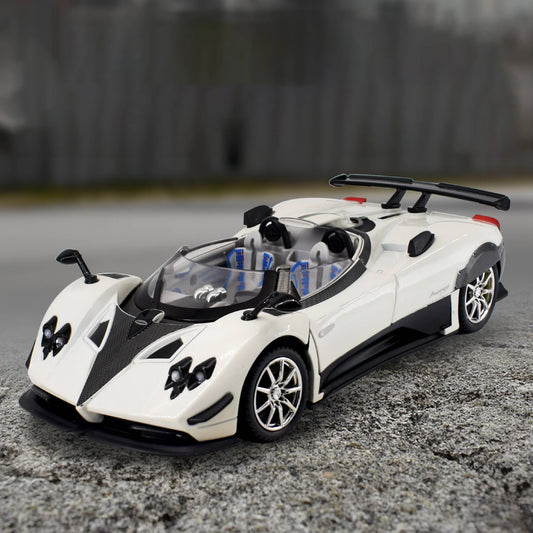 Simulated Super Sports 1:24 Car Zonda Alloy Car Model, Sound and Light Ornaments, Car Collection Toy Gift