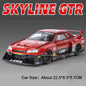 Bugatti Tourbillon, Nissan Skyline GTR, Model Sports 1:24 Car Alloy Diecast Sound Light Doors Opened Shock Absorption Ornament Supercar Toys Gift