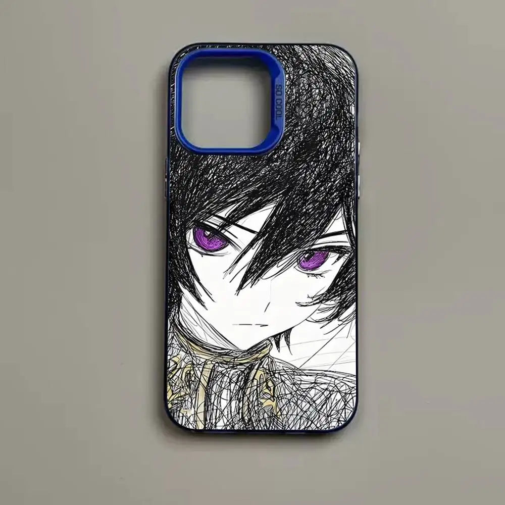 luxury comic Code Geass Phone Case For iPhone 17 16 15 14 13 12 11 Pro MAX Matte Shockproof Back Anti Fall Matte Cover
