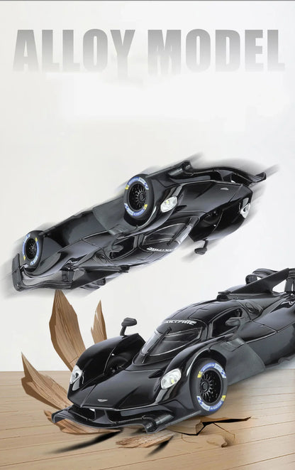 Aston Martin Valkyrie AMR PRO 1:24 Alloy Car Model Sound and Light Pull Back Toy Collectibles Gift