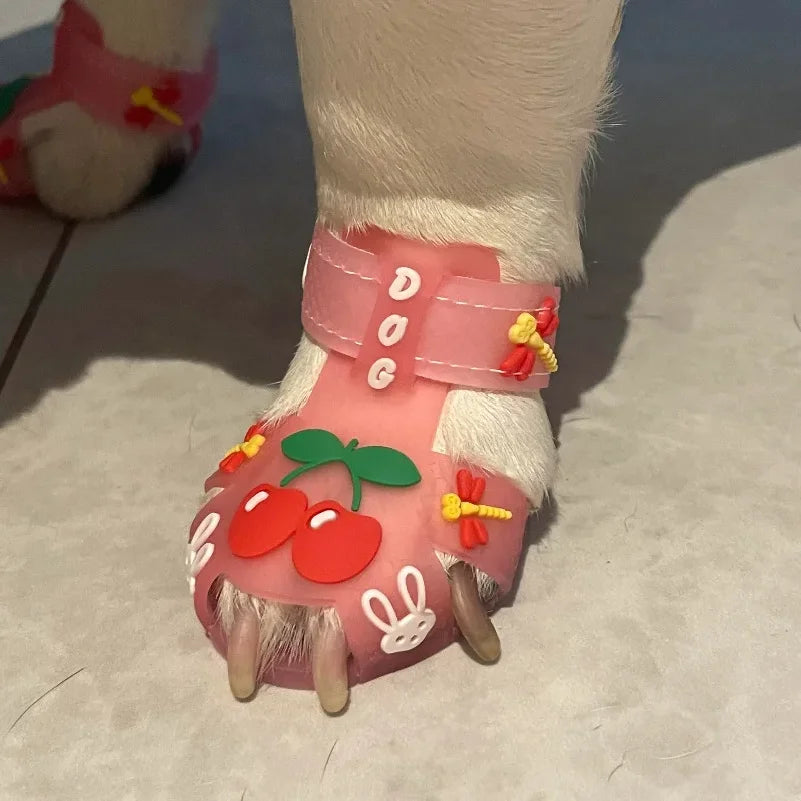 Breathable Pet Shoes Non-Slip Shoes for Small Dogs Trendy Dog Pet Summer Rain Shoes Sandals Waterproof Dog Shoes Dog Supplies