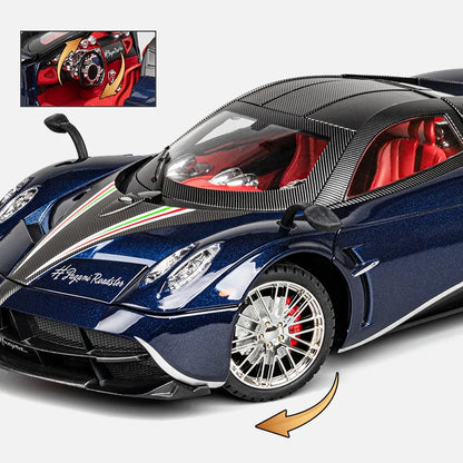 Pagani Huayra Dinastia 1:18 Alloy Racing Car Model Diecasts Metal Sports Car Vehicles Model Simulation Sound Light Kids Toy Gift