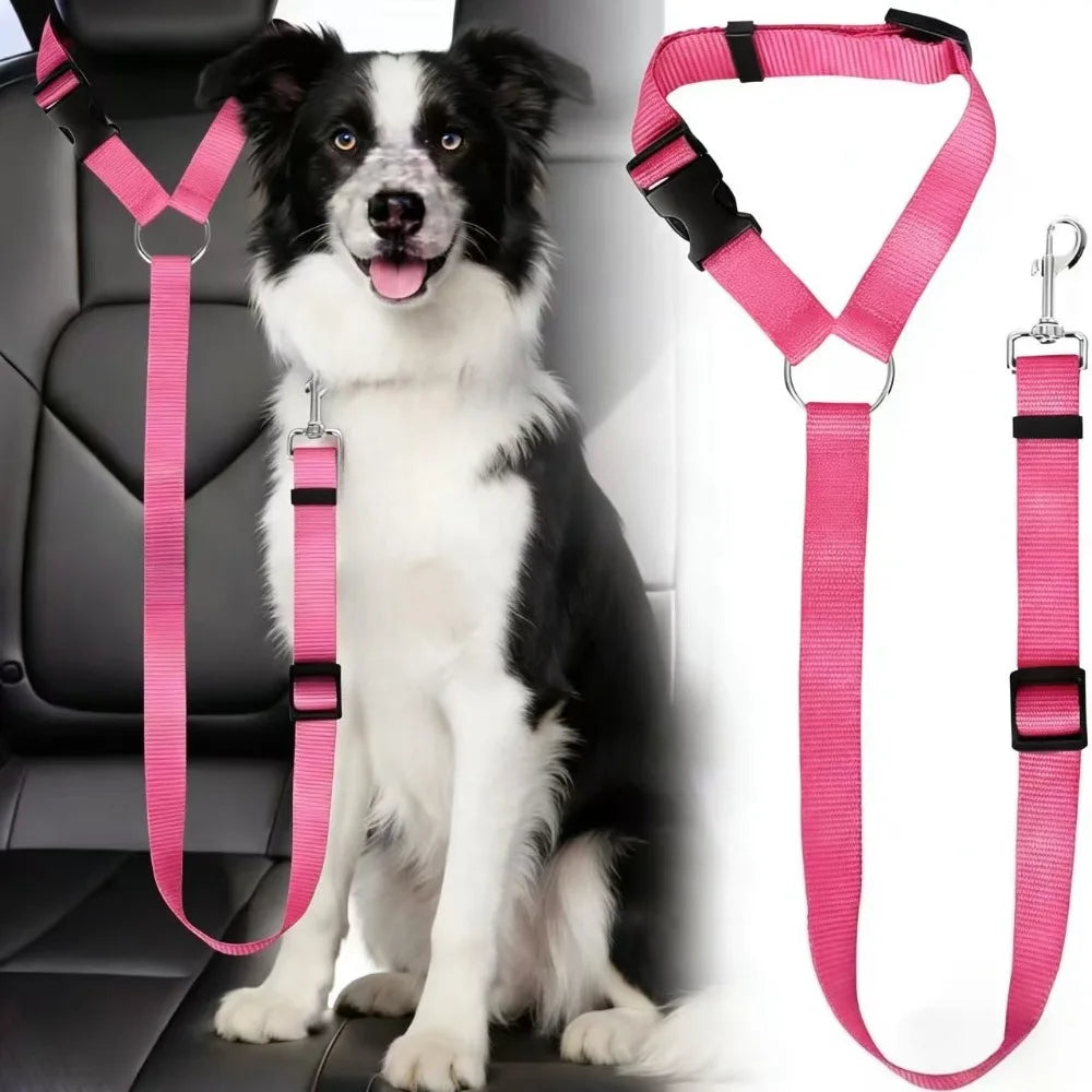 Pet Dog And Cat Seat Belt, Car Headrest Restraint, Adjustable Safety Rope, Car Seat Belt