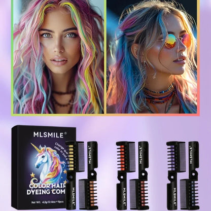 Disposable Hair Color Brush Washable Temporary Dye Comb No Loss Folding Styling Stick For Home DIY Colorful