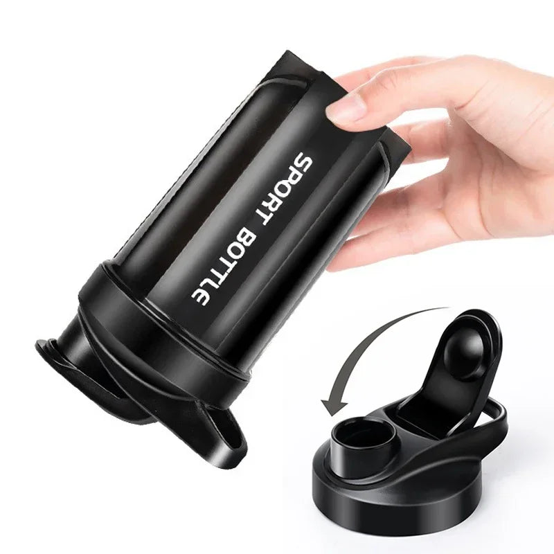 Portable Protein Powder Shaker Bottle Leak Proof Water Bottle For Gym Outdoor Fitness Training Sport Mixing Cup With Scale