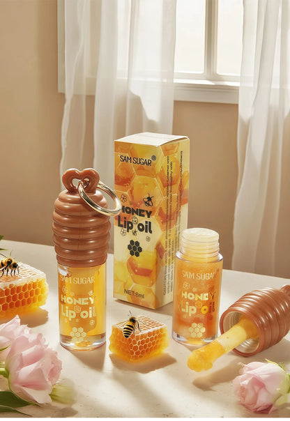 SAM SUGAR 2-Color Honey Essence Lip Oil Long-Lasting Moisture, Reduces Lip Lines Transparent Hydrating Lip Gloss