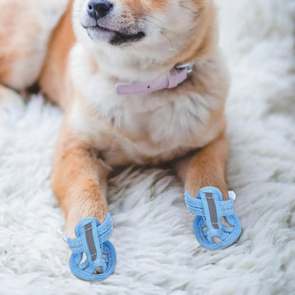 4PCS/set Summer Dog Shoes Breathable Sandals for Dog Cat Walking Running Outdoor Anti Slip Paw Protectors & Pet Gifts