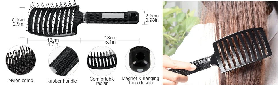 Hair Detangling Massage Brushes Women Magic Hair Scalp Massage Comb Fast Drying Hair Straight Professional hair styling tools