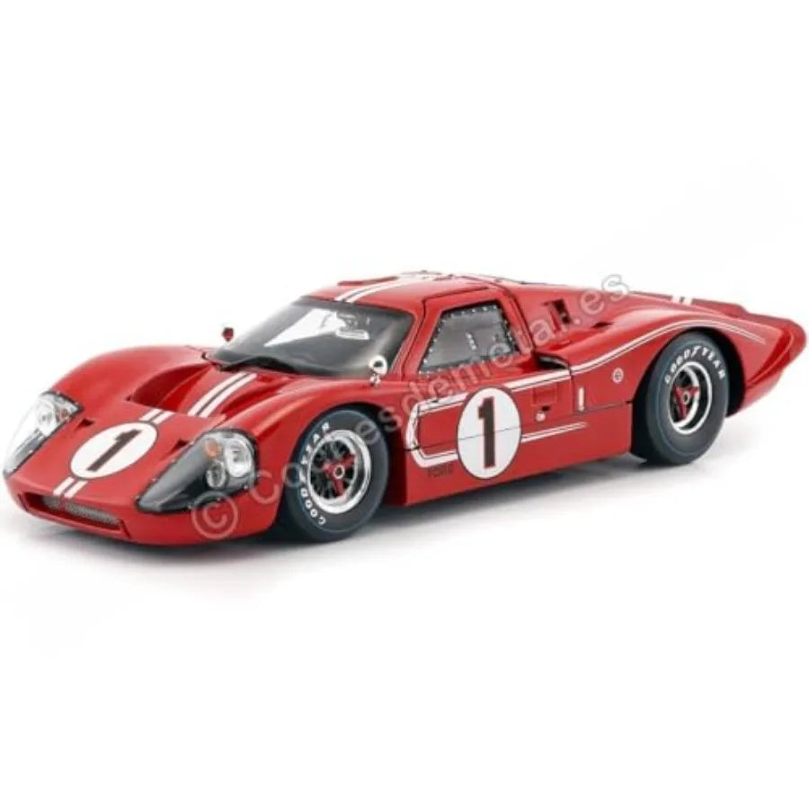 SC423 1967 Ford GT MK IV 1 Red LeMans Winner 24 Hours 1/18 Diecast Model Car for display zinc alloy body vibrant red finish aut