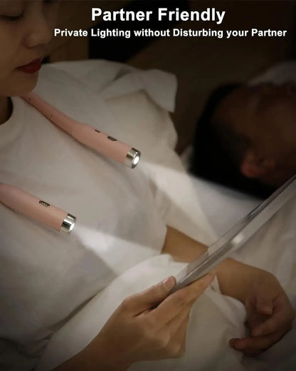 LED Neck Light 3 Modes Hug Reading Lamp Portable Rechargeable Book Lamp Novelty Flashlight Book Lamp Night Light Neck Light