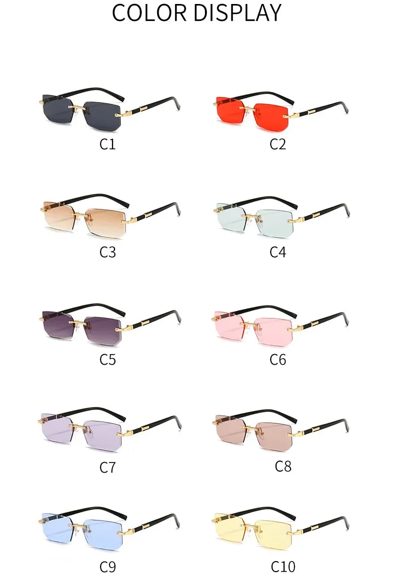 Fashion Punk Square Sunglasses Women Luxury Brand Small Frame Sun Glasses Female Rectangle Metal Mirror Oculos De Sol