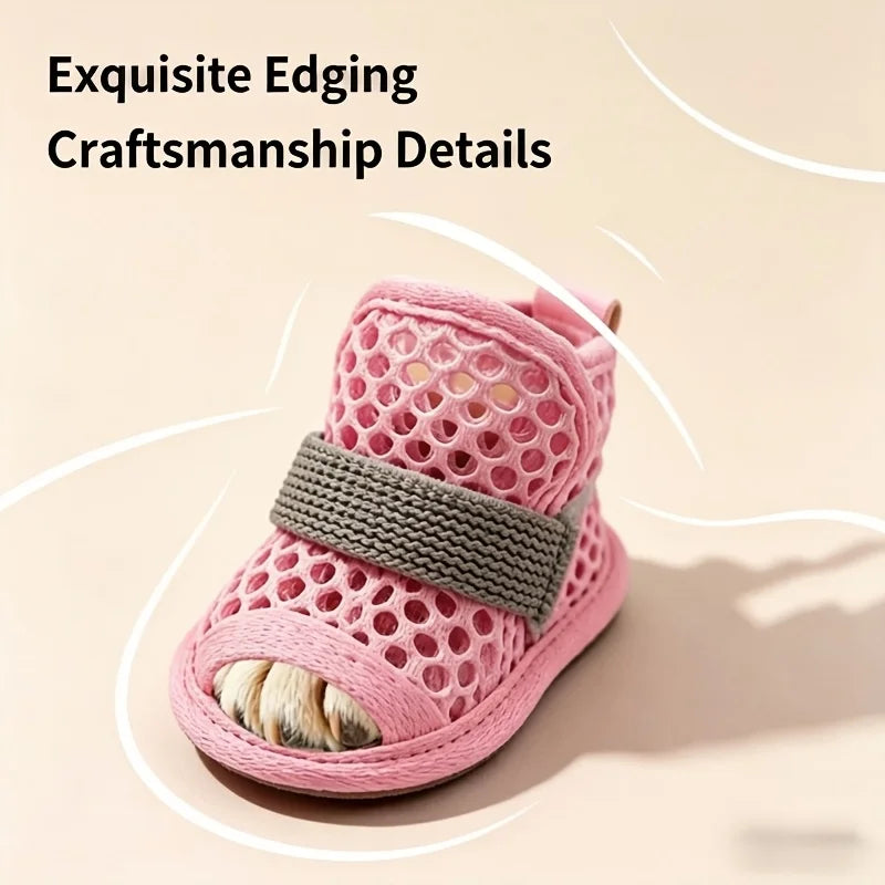 Summer Dog Shoes Non-slip Waterproof Pet Sandals Soft Soles Won't Fall Off Wear-resistant Corgi Small Dog Open-toe Foot Covers