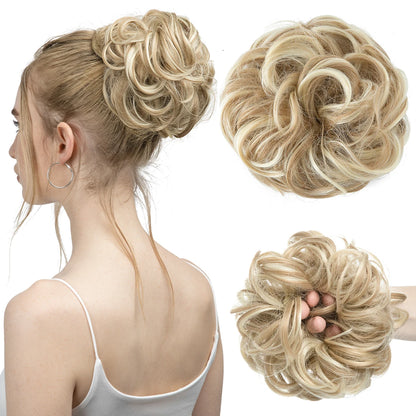 Synthetic Messy Hair Bun Extensions Big Curly Elastic Hair Scrunchies Hairpieces Chignon Donut Updo Hair Pieces for Women