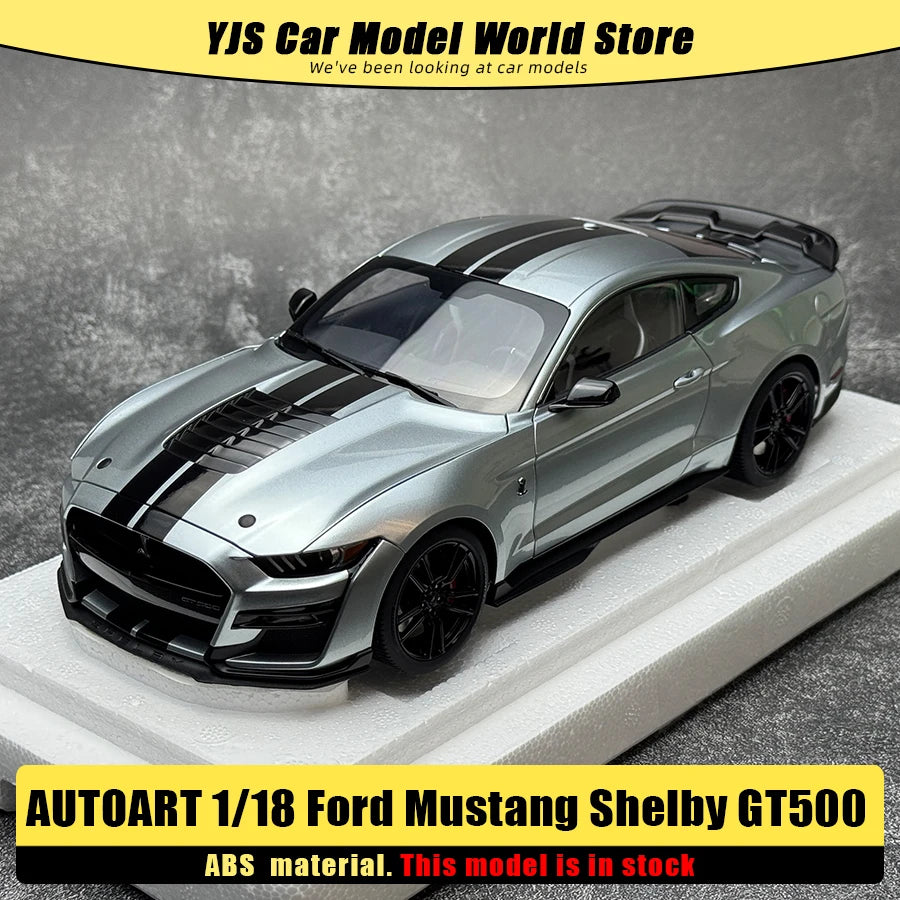 AUTOART New 1/18 scale Ford Mustang Shelby GT500 WHITE SILVER  Sports car model Static display Collection Holiday gift 73097