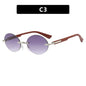 New Frameless Oval Sunglasses, High-end Light Luxury Women's Fashionable Summer Beach Vacation Sunglasses