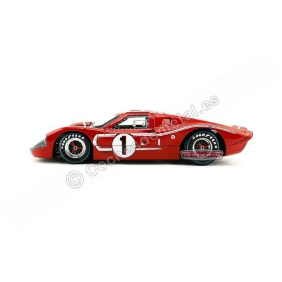 SC423 1967 Ford GT MK IV 1 Red LeMans Winner 24 Hours 1/18 Diecast Model Car for display zinc alloy body vibrant red finish aut