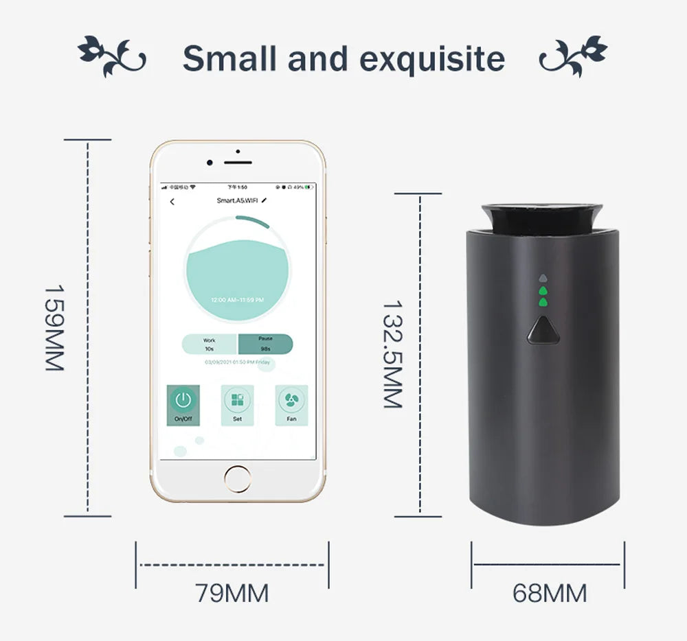 Car Diffuser Humidifier Auto Air Purifier Aromo Air Freshener USB Charging Electric Smell for Home Room Fragrance 1200mAh