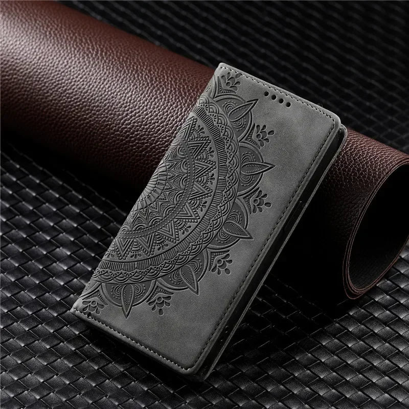 Wallet Luxury Phone Case For Xiaomi Redmi 9A 9C NFC Note 9S 9 Pro Max Redmi9 Power 9T Leather Magnetic Flip Cover Totems Coque