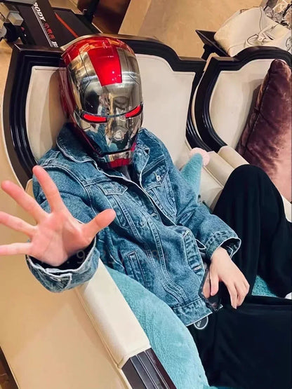 New AutoKing 1/1 Mk5 Iron Man Helmet Cosplay Voice Control Eyes with Light Model Toys for Adult Electric Wearable Gift