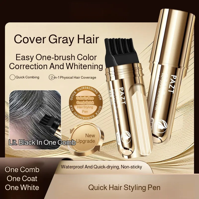 Disposable Hairdressing Pen Quick Hair Styling Hair Dye Comb Instant Gray Coverage Hair Color No Scalp Damage Hair Dye Stick