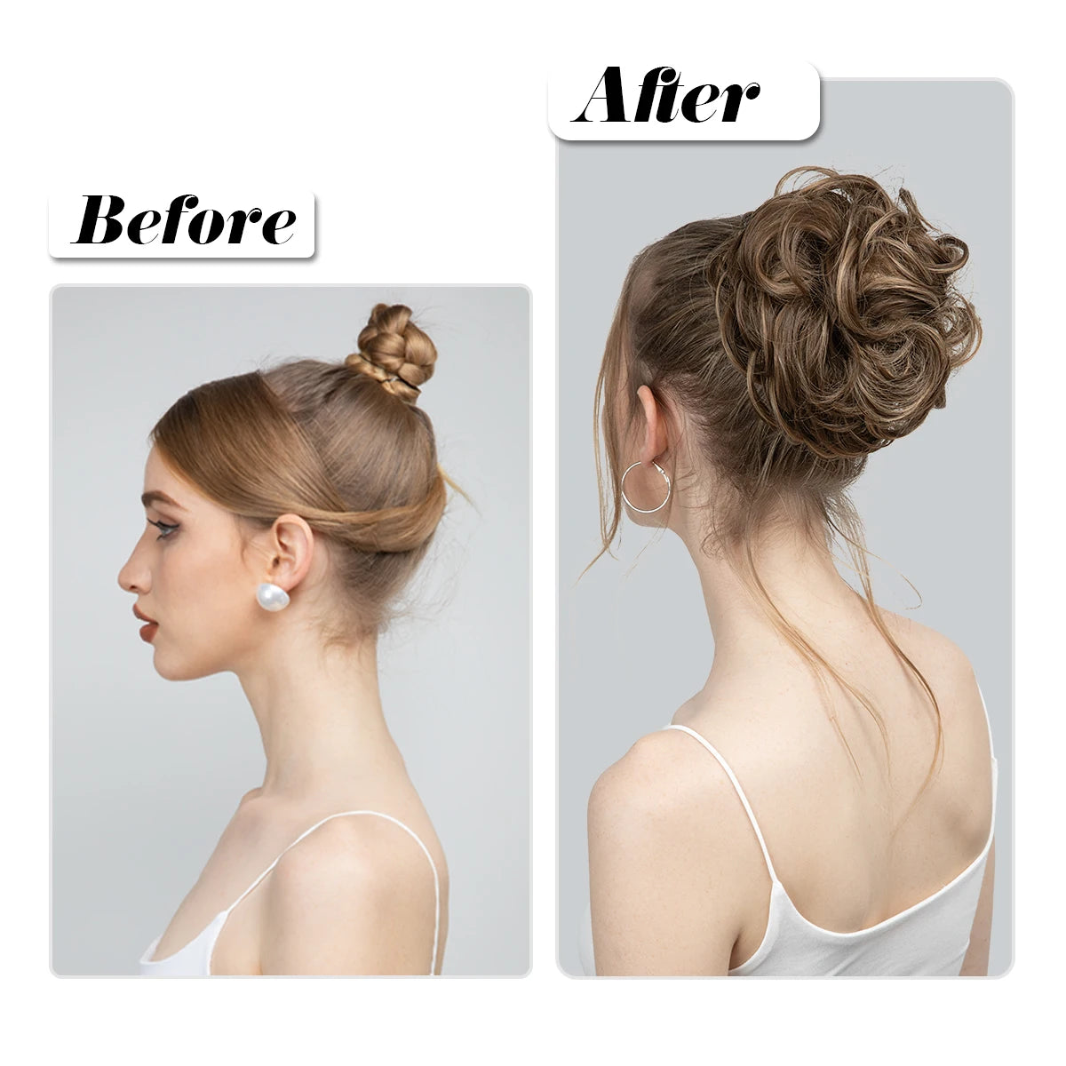 Synthetic Messy Hair Bun Extensions Big Curly Elastic Hair Scrunchies Hairpieces Chignon Donut Updo Hair Pieces for Women