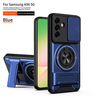Magnetic Ring Holder Phone Case for Samsung Galaxy A56 A55 A37 A36 A35 A34 A26 A17 A16 A15 A14 4G 5G Slide Camera Protect Cover