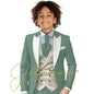 Kids Formal Wedding Suit Ivory Vest Photography Dress Flower Boy Tuxedo Suit