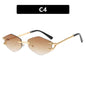 Small Frame Hexagon Sunglasses Women 2026 Luxury Brand Metal Rimless Rhombus Sun Glasses For Female Retro Polygon Eyewear UV400