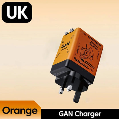 120W GaN Fast Charger With Retractable Type-C Cable Portable PD Mobile Phone Adapter For iPhone 17 16 Pro Samsung Xiaomi Huawei