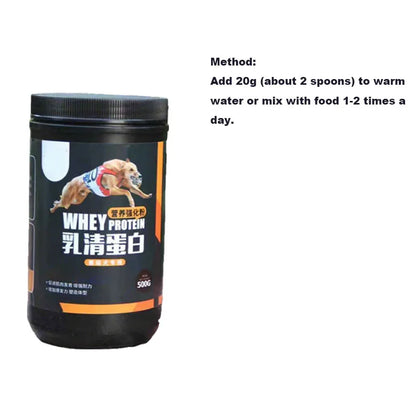 Dog Professional Muscle Builder Protein Powder Increase Power Endurance Dog Racing Bully Pitbull Greyhound Pet Nutrition 500g