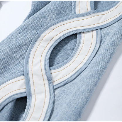 Y2k Vintage Women Jeans Hollow Out Solid Wide Leg Denim Pant Fashion All-match Lady Streetwear Summer Office Commute 2026