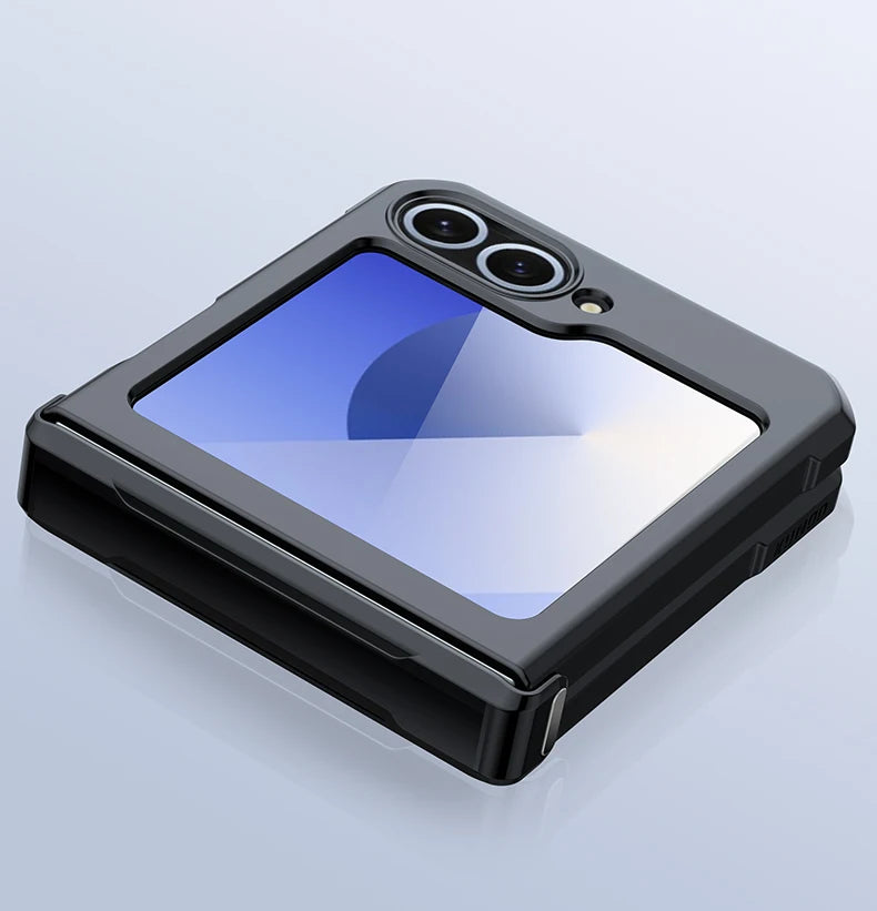 Xundd For Samsung Z Flip 7 Case Galaxy Z Flip 3 4 5 6 Case Airbag Shockproof Shell Back Clear Cover with Glass For 갤럭시 z플립7