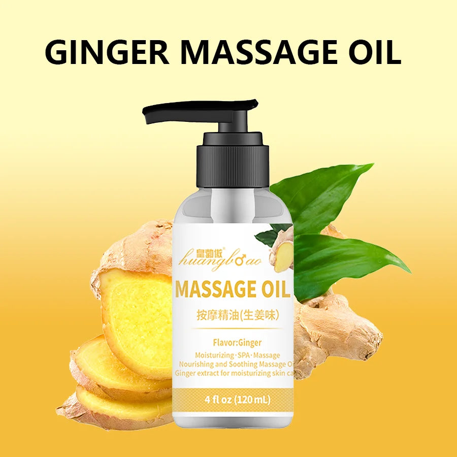 Ginger Massage Oil for Relaxing Muscles Massage Oil for Massage Body Oil for Skin Moisturizing for Men and Women 120ml