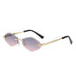 Protective Glasses Fashion Irregular Sunglasses Women Retro Brand Design Metal High Quality Vintage Rhombus Rimless Glasses