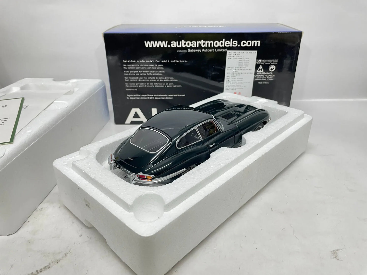 Autoart 1:18 E-Type Coupe Green Simulation Limited Edition All Open Alloy Metal Static Car Model Toy Gift