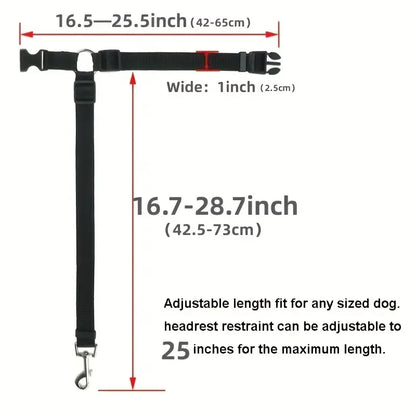 Pet Dog and Cat Seat Belt Car Headrest Restraint Adjustable Safety Rope Car Seat Belt Dog Accessories for Small Dogs (1Pc)