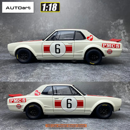 AUTOART Diecast car model 1/18 Nissan skyline GT-R 6#（RACING) 1971 Static display car models