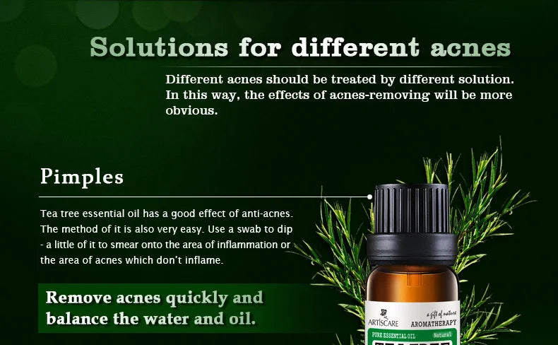 ARTISCARE pure tea tree essential oil 10mL blackhead Oil-control massage oil skin care cosmetics