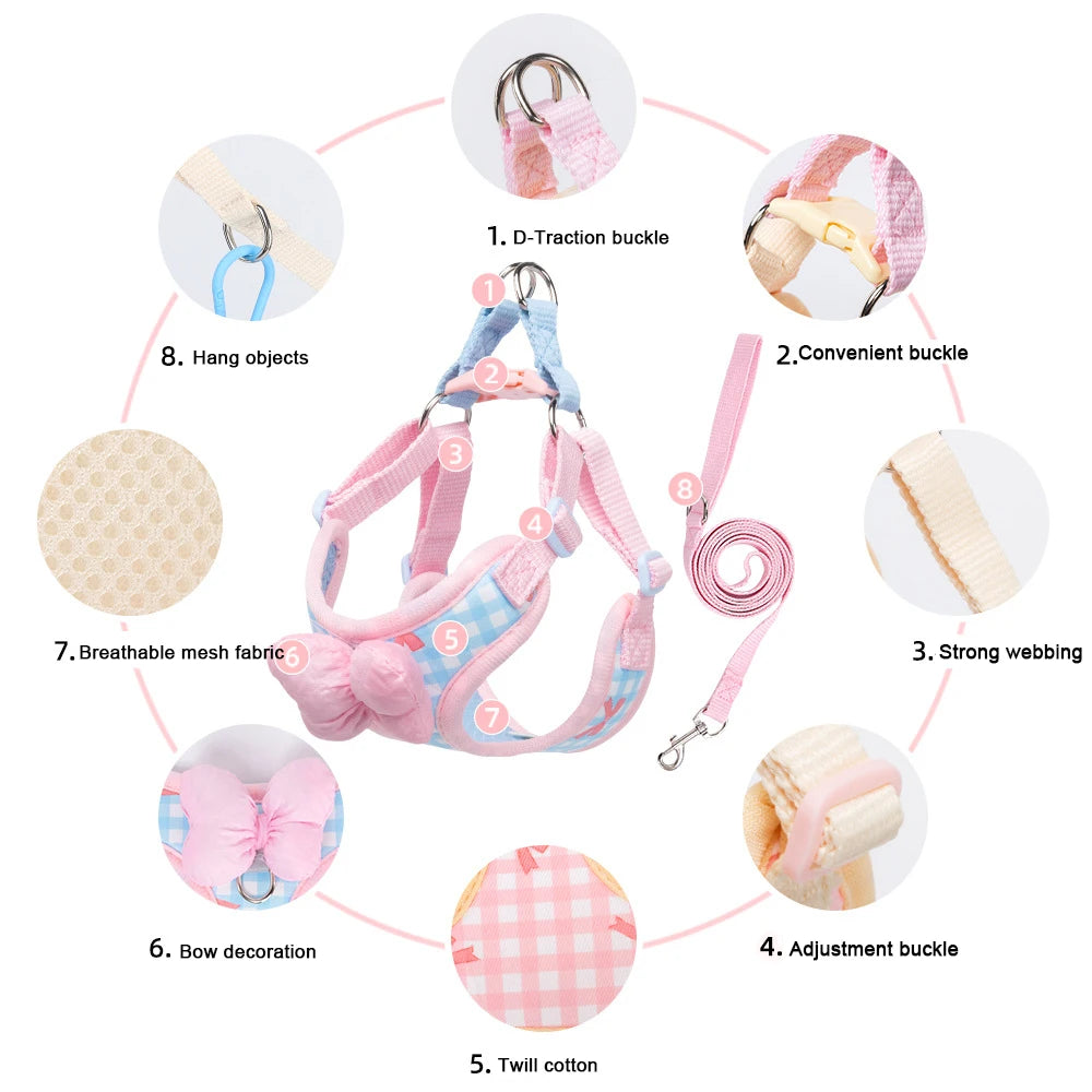 New Dog Harness  Air Cushion Breathable Soft Mesh Cat Vest Adjustable No-Pull Pet Harness for  Small Medium Large Dogs Puppies