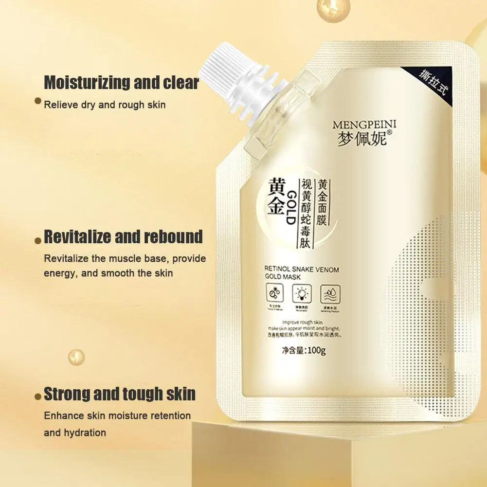 100g Moisturizing Retinol Gold Mask Oil Control Remove Pores Snake Venom Brighten Facial Mask Firming Face Skin Care