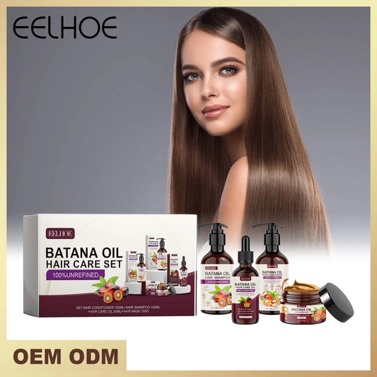 EELHOE Batana Oil Hair Care Set Hair Conditioner Fury Nourishing Hair Smoothing Softening Promote Hair Growth Hair Cleaning Set