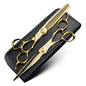 XUANFENG 7-inch Golden Hair Scissors Barber 440C Cutting and Thinning Scissors