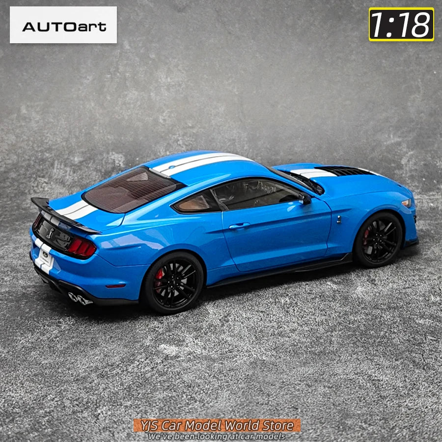 AUTOART New 1/18 scale Ford Mustang Shelby GT500 WHITE SILVER  Sports car model Static display Collection Holiday gift 73097