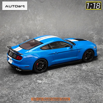AUTOART New 1/18 scale Ford Mustang Shelby GT500 WHITE SILVER  Sports car model Static display Collection Holiday gift 73097