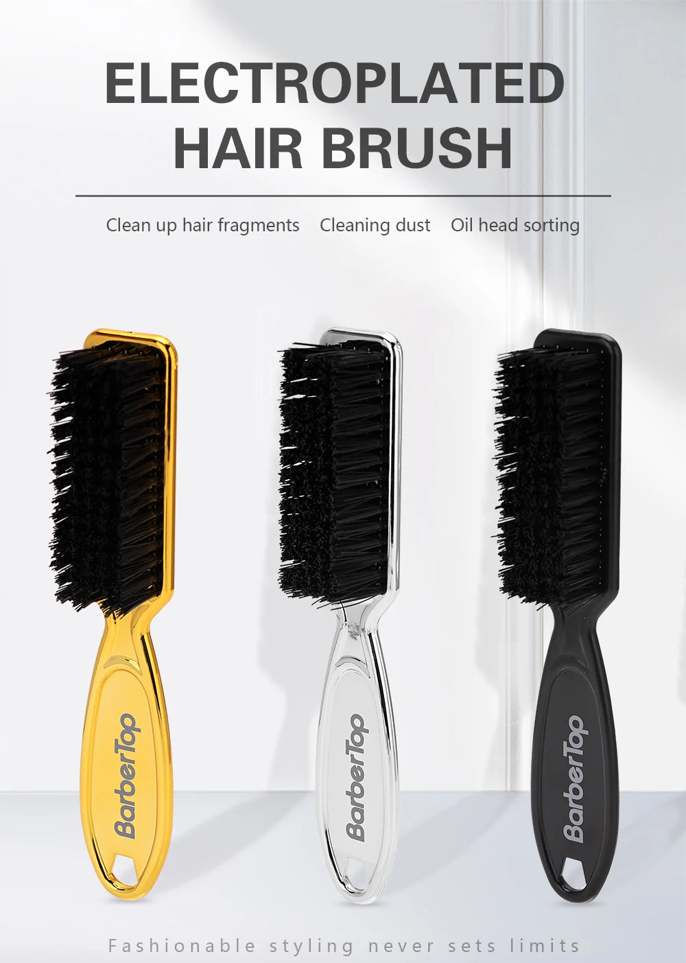 Soft Hair Cleaning Brush Barber Plastic Handle Retro Neck Duster for Salon Hairdressing Styling Tool to Remove Comb Breaks