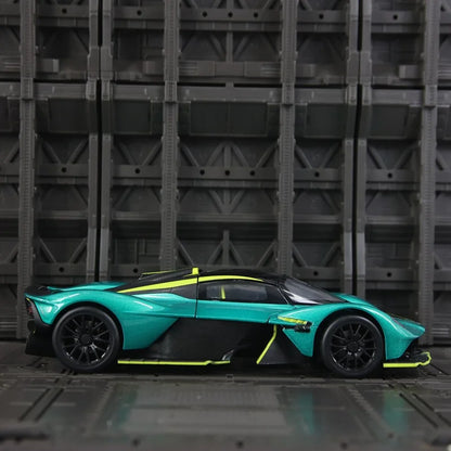 Aston Martin Valkyrie 1:23 Alloy Sports Car Model Diecast Metal Super Racing Vehicle Car Model Sound and Light Toy Gift