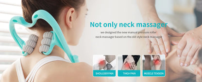 Handheld Neck Massager Trigger Point 6 Balls Roller Massager for Relieve Neck Shoulder Muscle Soreness & Tension Headache